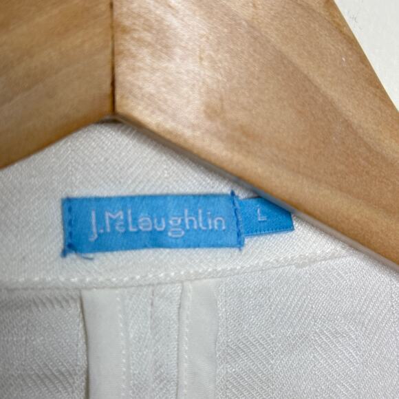 J. MCLAUGHLIN Linen Sorona Blazer Jacket White Sz L {SS46} - Picture 4 of 5